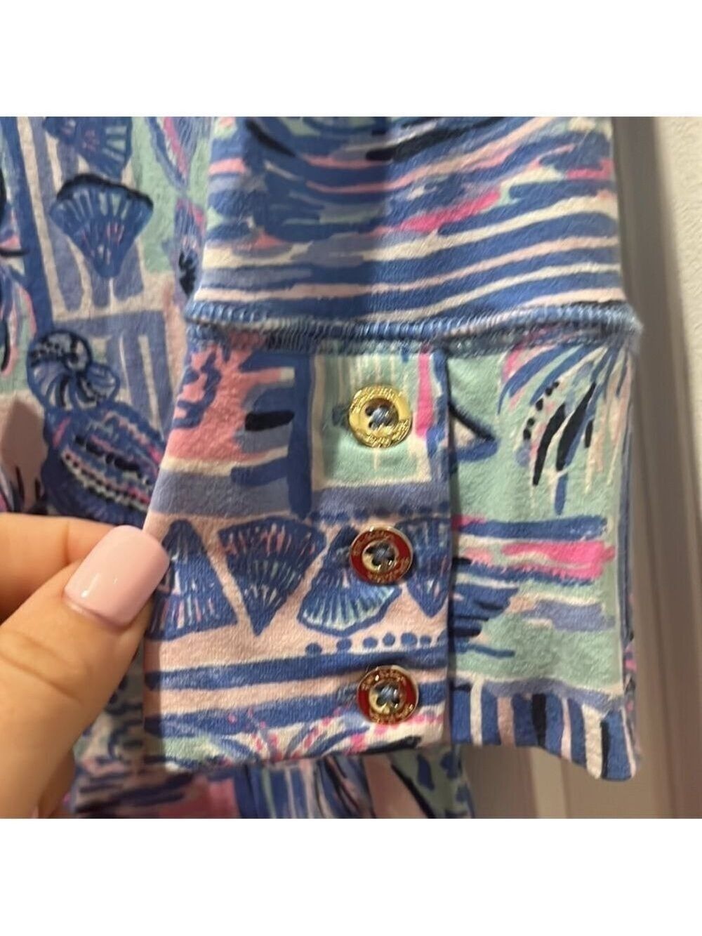 Lily Pulitzer Long Sleeved Blue and Pink Dress with Sail Boats size small - Picture 4 of 7
